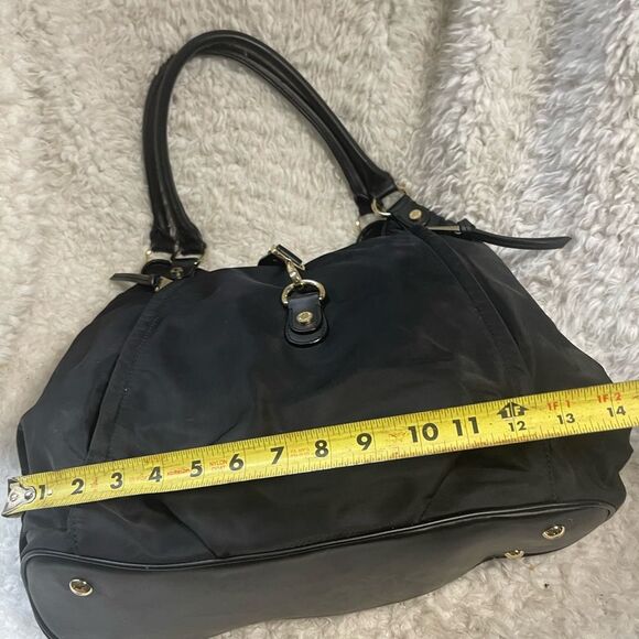 Calvin Klein Black Nylon large shoulder bag with gold tone hardwares. - Picture 9 of 12